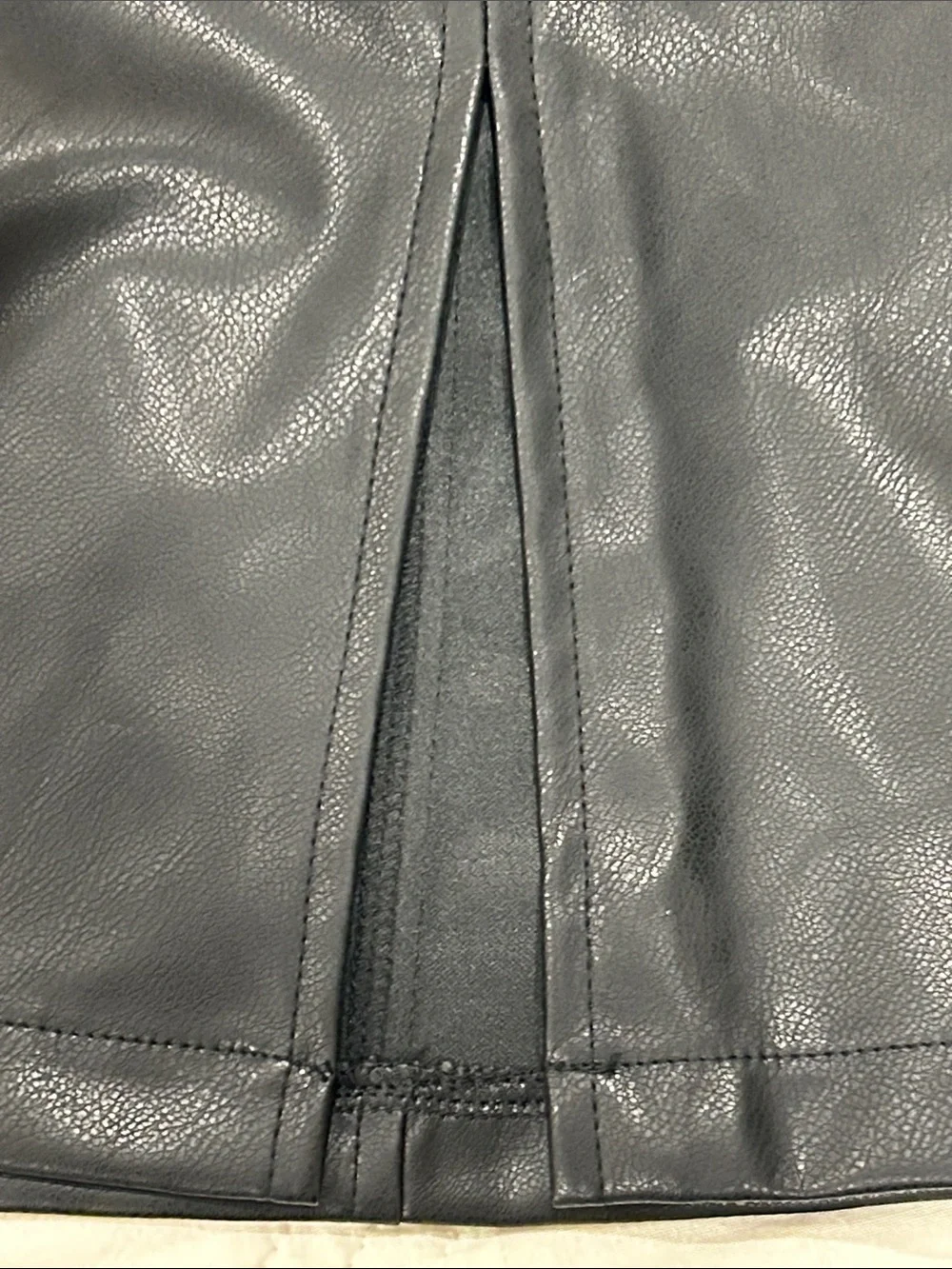 Mango Black Faux Leather Pencil Skirt